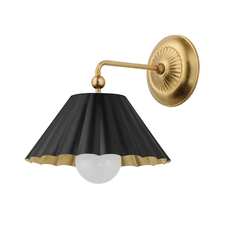 Maxim Lighting Primrose 1-Light Wall Sconce, Black/Gold Leaf 18051BKGL